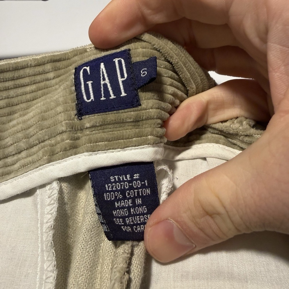 Gap Corduroy Pants Womens 6 Khaki Beige Loose Fit Baggy Vintage - Picture 7 of 8